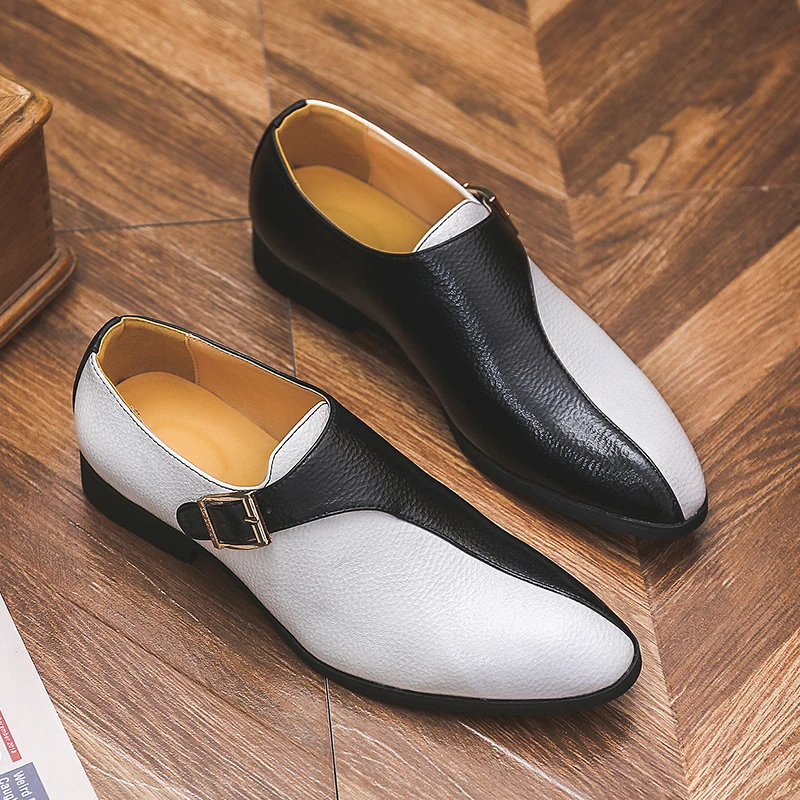 Man Casual Monk Dress Shoes Classic Business Formal Shoes Man Banquet Wedding Shoes Office Men Luxury Quality Leather Shoes