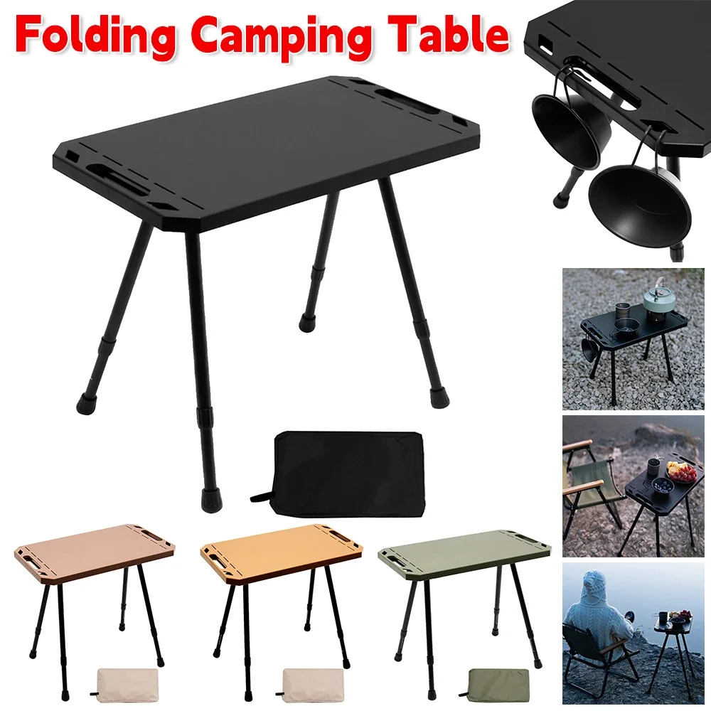 

Folding Camping Picnic Table Adjustable Outdoor Table Aluminium Alloy Tactical Table for Outdoor Indoor Picnic BBQ Hiking