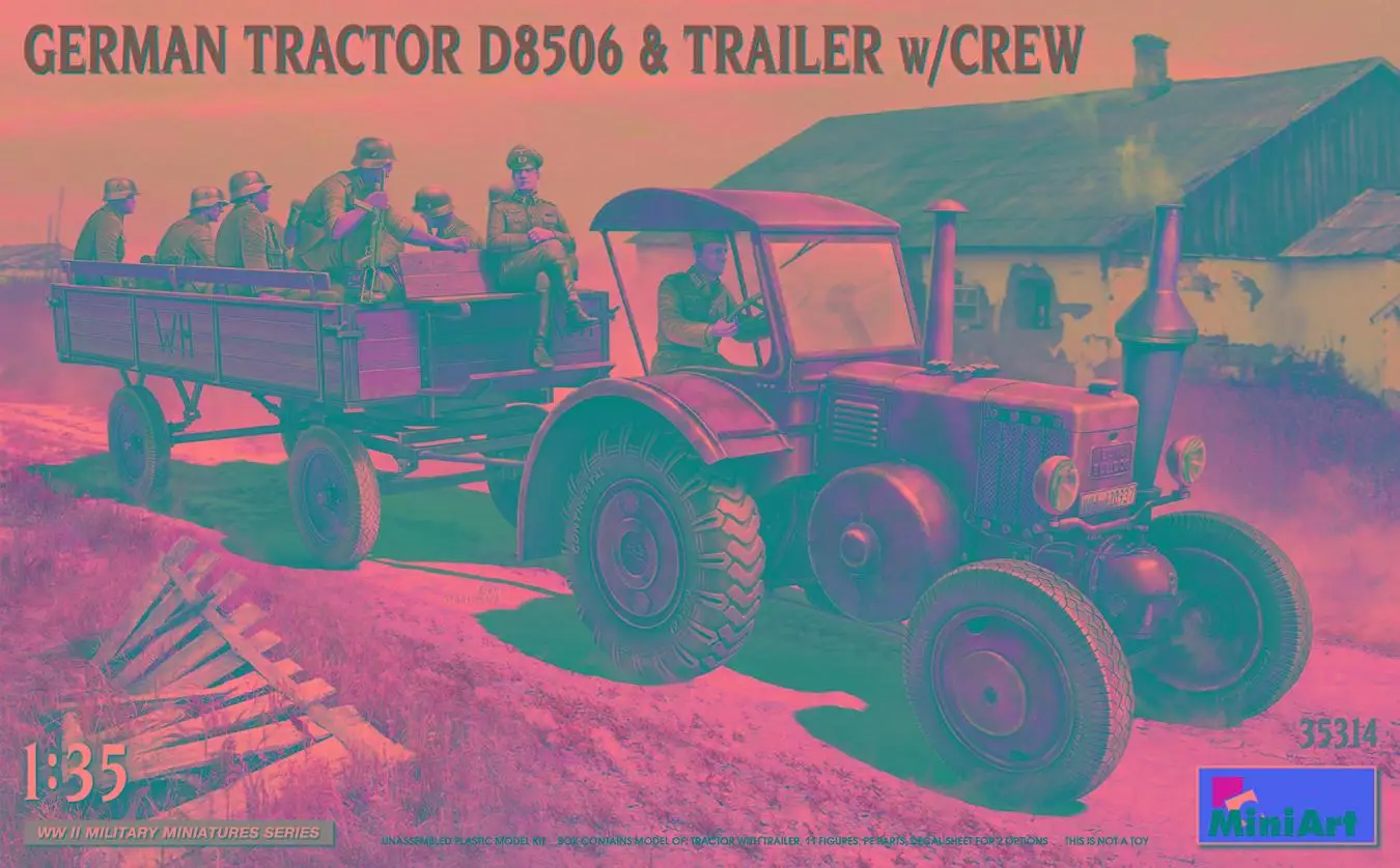 MiniArt 35314 1/35 German Tractor D8506 & Trailer w/Crew (Plastic model)