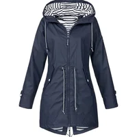 Trench ligero impermeable con cordón para mujer para senderismo al aire libre