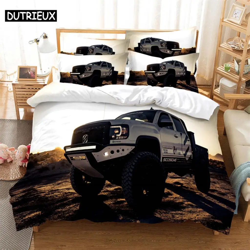 

Car Bedding 3-piece Digital Printing Cartoon Plain Weave Craft For North America And Europe Bedding Set Queen