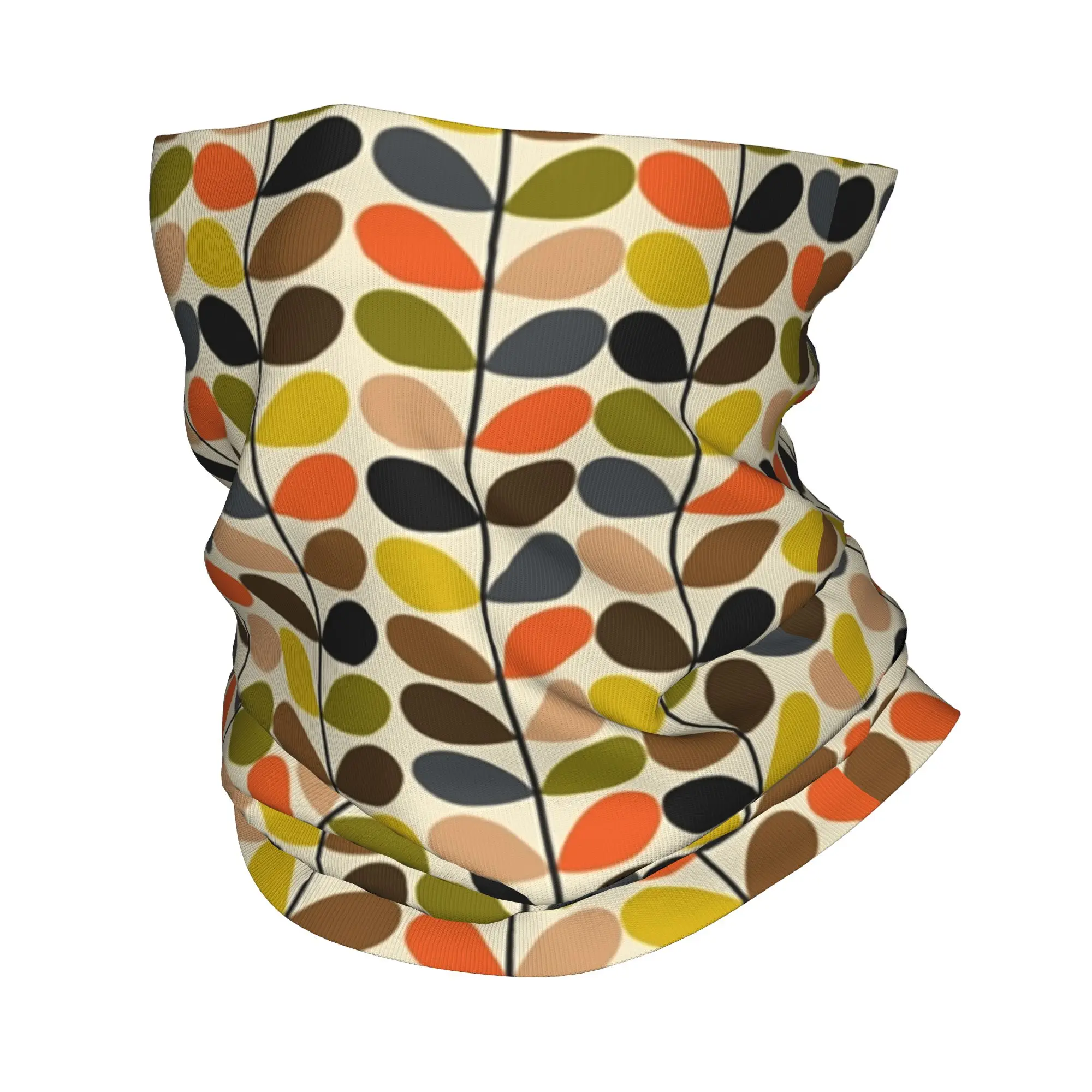 Orla Kiely Bandana Neck Warmer Women Men Winter Ski Hiking Scarf Gaiter Scandinavian Multi-stemmed Flower Face Cover