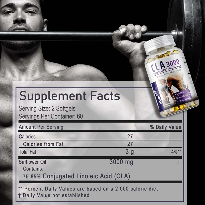 CLA Supplements - Safflower Oil, Supports Energy, Weight Loss, Heart Health, and Muscle Health - 120 Capsules
