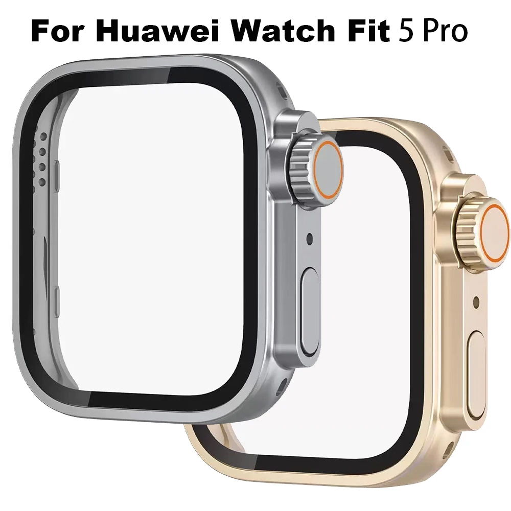 Change To Ultra Case for Huawei Watch Fit 5 Pro Tempered Glass Cases Screen Protector for Huawei Fit5 Fit4 Fit3 Upgrade to Ultra