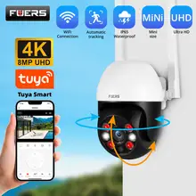 Fuers 8MP 4K Câmera IP Tuya Smart Outdoor Home Security Auto Tracking AI Câmera de detecção humana WIFI CCTV Câmera de vigilância