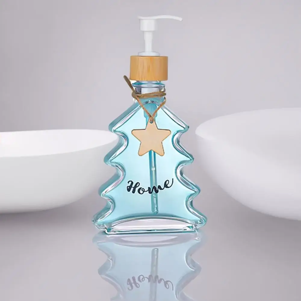 Christmas Tree Soap Dispenser Liquid Soap Dispenser Bathroom Glass Hand Sanitizer Lotion Bottle Household Storage Accessories