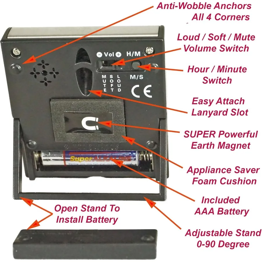 مؤقت مطبخ رقمي أنيق من الفولاذ المقاوم للصدأ موديل eT78 يعرض 099 دقيقة. أو 099 ساعة. مفتاح حجم مغناطيسي قوي للغاية من أجل Mut #5