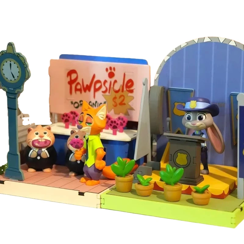 جديد Zootopia 2 صندوق أعمى نيك جودي عمل الشكل في DIY بها بنفسك بناء المشهد سطح المكتب ديكور هدية لعبة لطيف الشكل-لأصدقائك