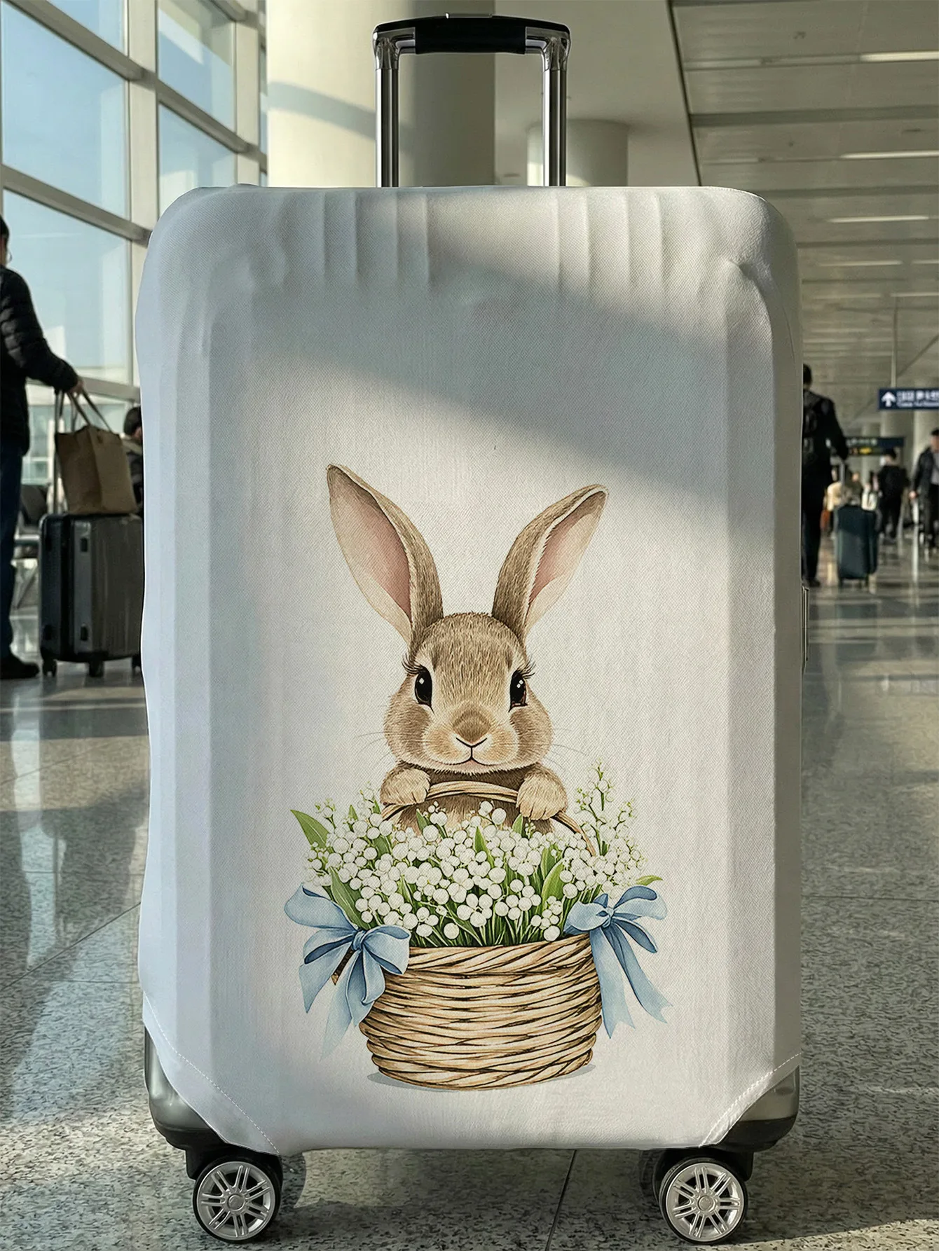 

Rabbit Lily Flower Basket Luggage Protection Cover, suitable for 18-32 inch luggage covers, luggage handle gloves, travel access