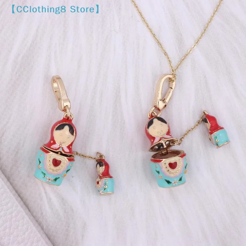 1-peca-adoravel-pingente-chaveiro-russo-bonecas-matrioska-colar-corrente-de-sueter-joia-da-moda-presente-para-mulheres【alis8】