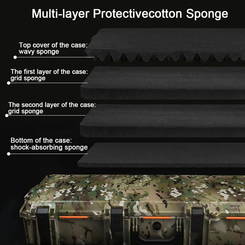 Imagem -06 - Estojo Tático para Espingarda de Segurança 39 Camuflado à Prova Dágua à Prova de Choque Esponjas Multicamadas Rodas em Linha Caixa de Ferramentas de Travamento