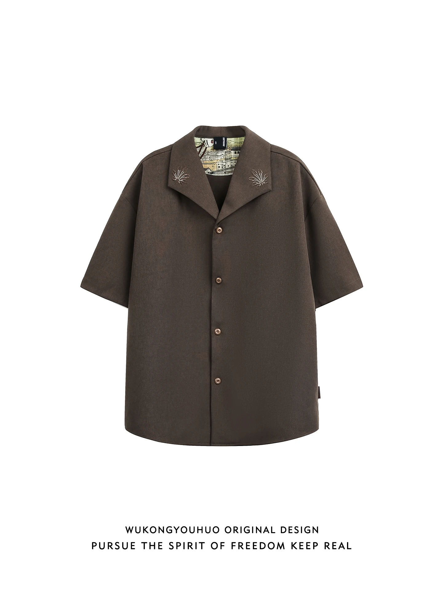 

Summer Casual Loose Men's ort Sve irt Embroidery Design Trendy Brand Youth ular Wear Resistant Comfortable Fabric