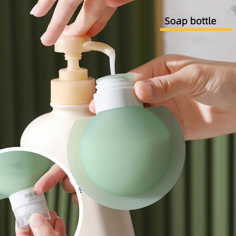 Silicone Soap Shower Gel Dispenser Shampoo Storage Bottle Lotion Squeeze Tube Bathroom Empty Pump Bottle Portable Travel Jars