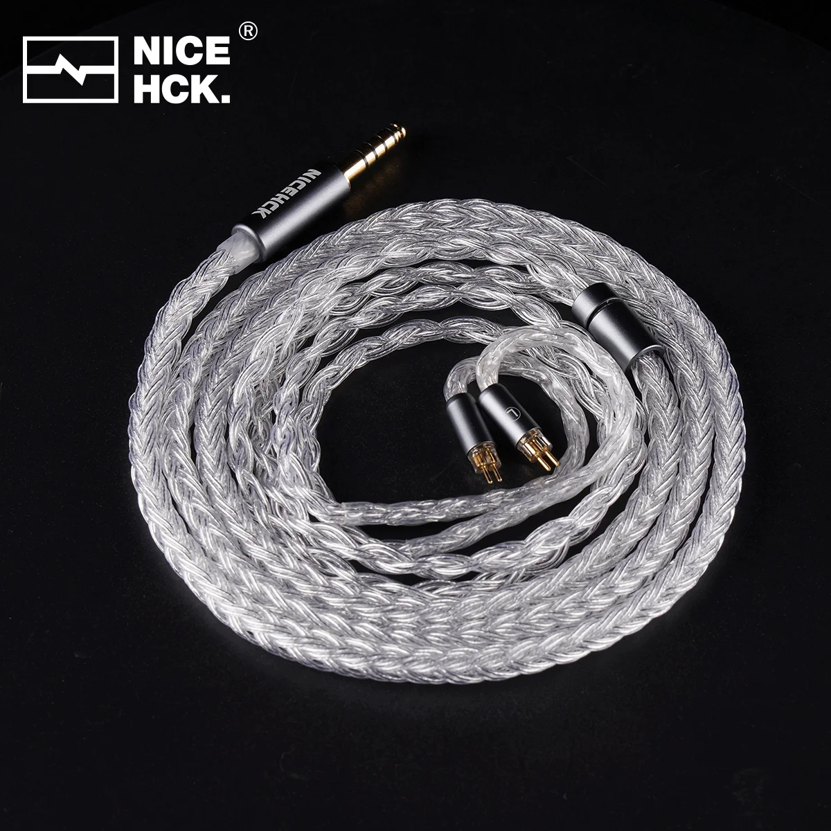 NICEHCK IcyMoon-Monitor intrauditivo, Cable IEM de repuesto, 16 núcleos OCC + Cable de Audio HiFi OFC chapado en plata MMCX/2 pines/QDC para DB2 quilates