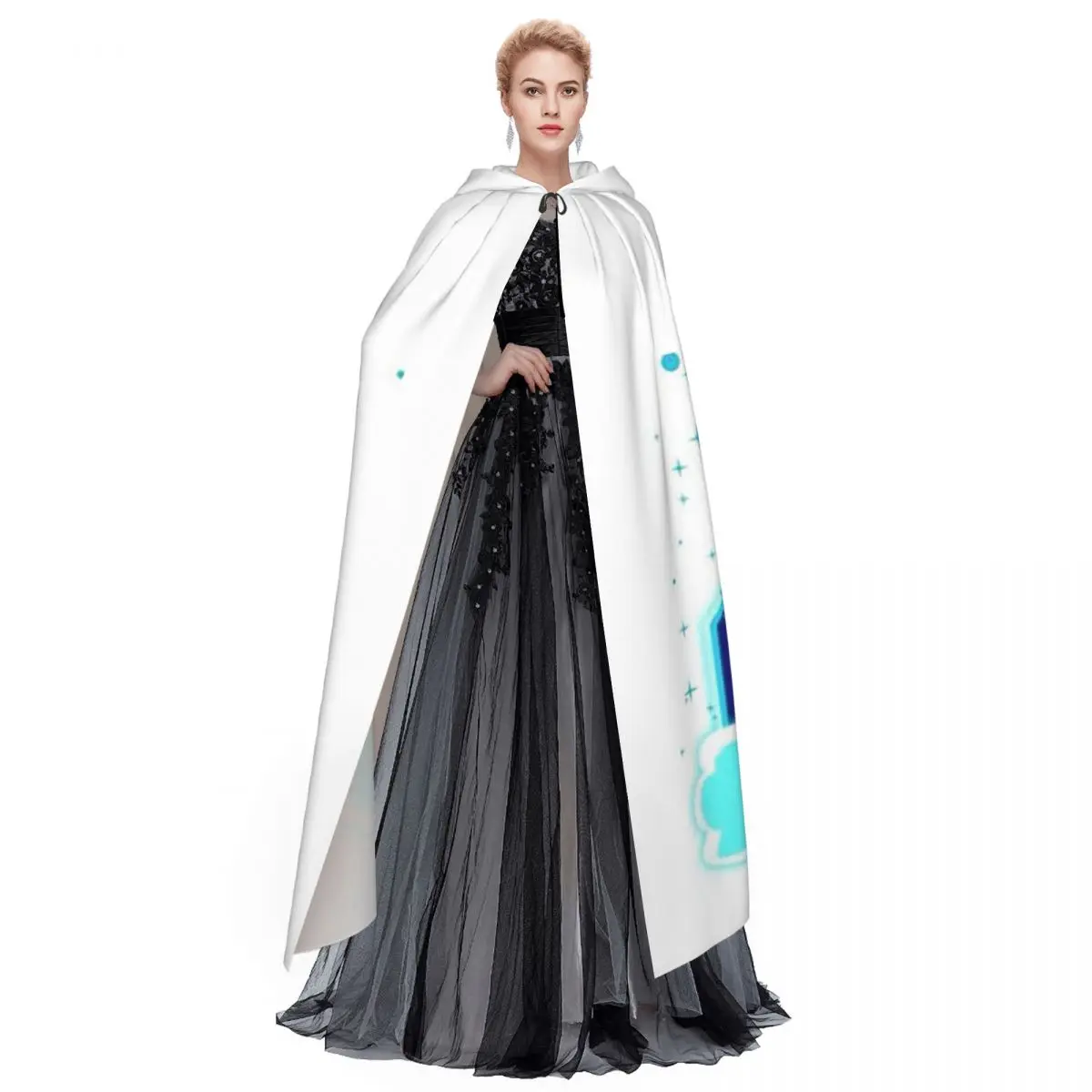 لعبة Blox Fruits عباءة طويلة بغطاء للرأس للساحرة في القرون الوسطى زي تنكري معطف الهالوين للبالغين للجنسين #2