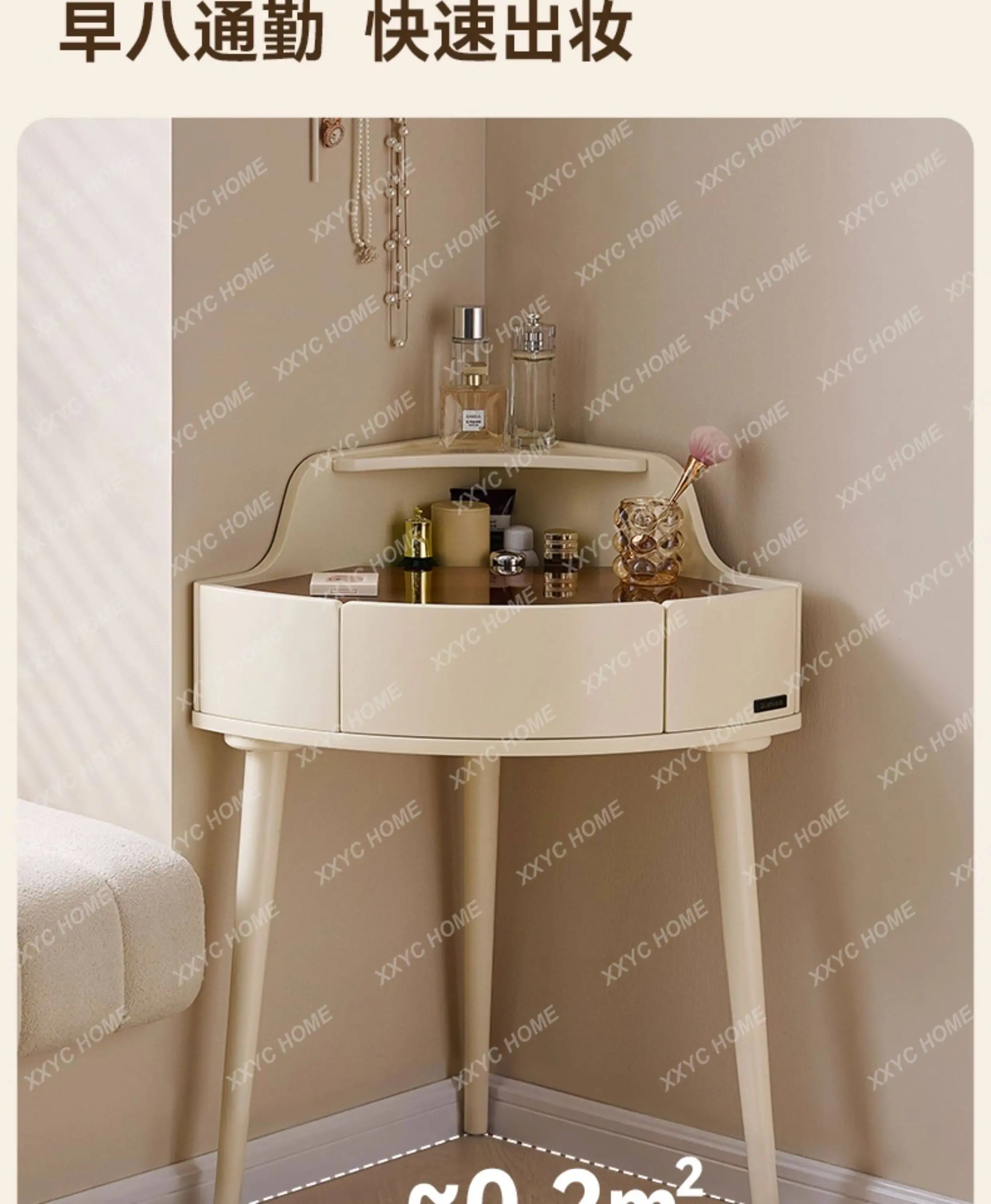 

Lwind small apartment bedroom corner dresser 2025 new household small storage makeup table