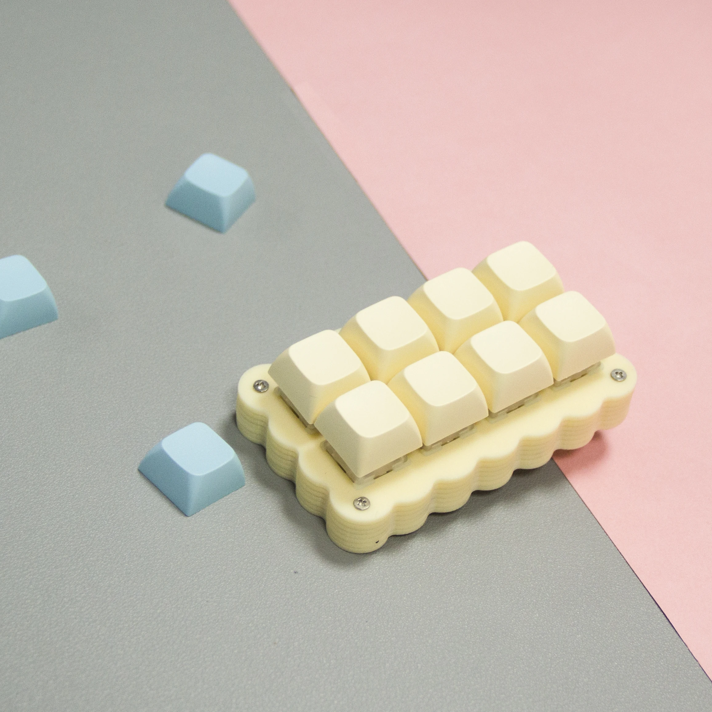 Cookies Keyboard for Gaming DIY Cream Color RGB Backlit VIAL Mechanical Hotswappable Offical
