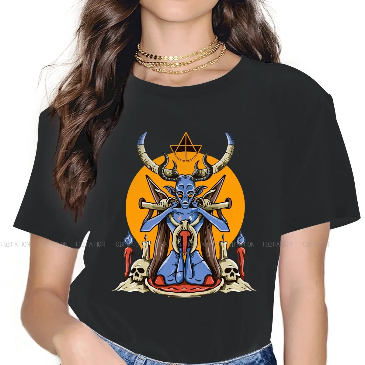 Spiritual Alchemy 4XL TShirt Horrible  Hell Devil Creative Leisure T Shirt Female Tee Unique Gift Clothes