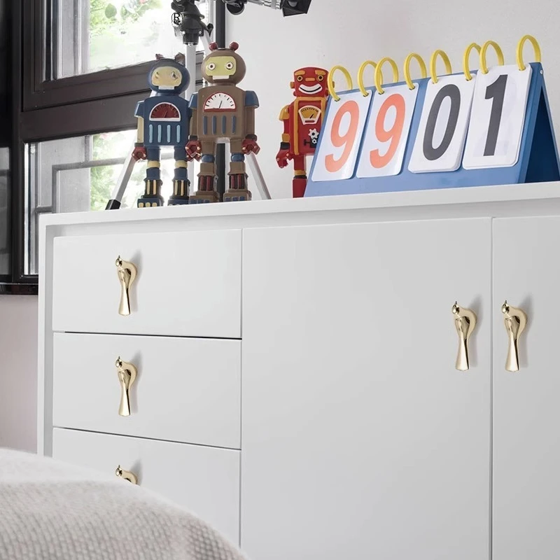 2pcs Bright Gold European-Style Bird Handle - Modern Minimalist Single-Hole Knob for Cabinets, Drawers & Wardrobes