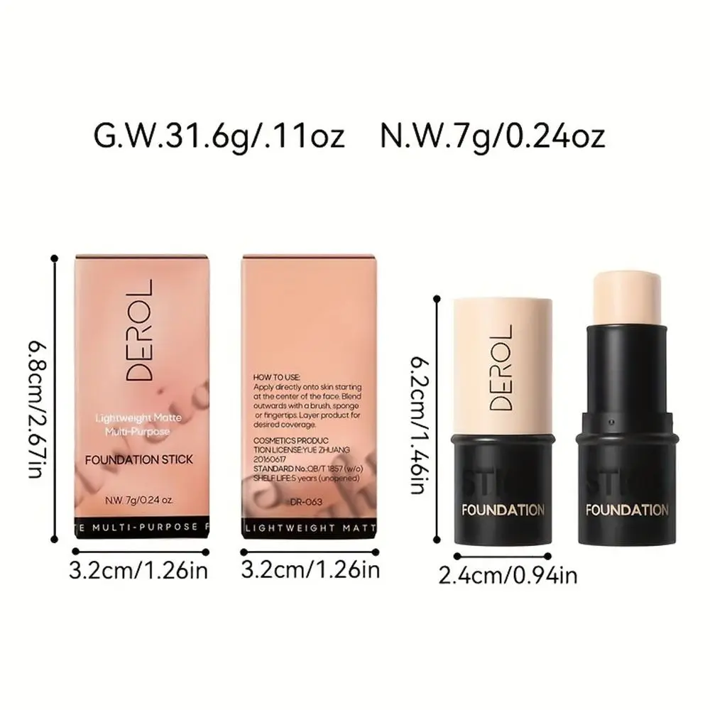 Professional 3 In1 Concealer Waterproof Full Cover Foundation Stick Natural Soothing Wrinkles Concealer Foundation