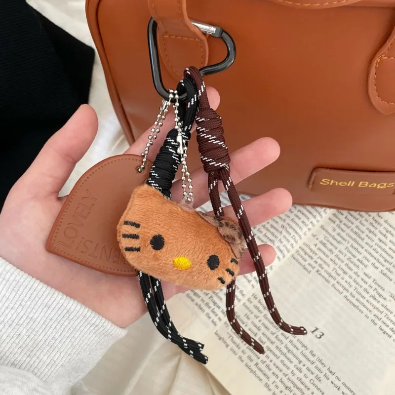 Sanrio kawaii olá kitty brinquedo de pelúcia bonito brinquedo de pelúcia mochila pingente dos desenhos animados chaveiro menina anime festival presente aniversário