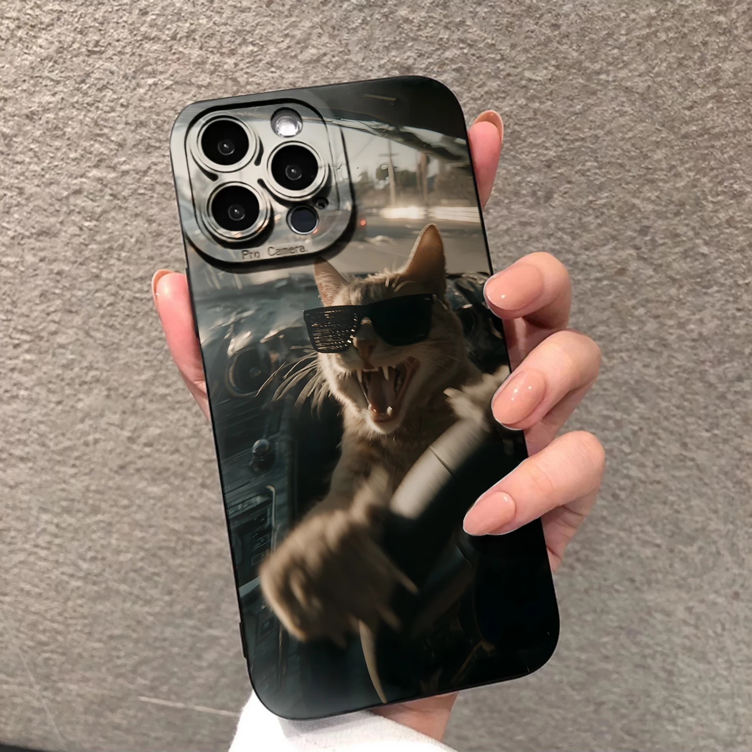 Crazy Racing Cat meme Lustige Silikonhüllen für iPhone 17 16 15 14 Pro Max Plus Hülle iPhone 13 12 11 7 8 XS XR Stoßfeste Coque – Detail 8
