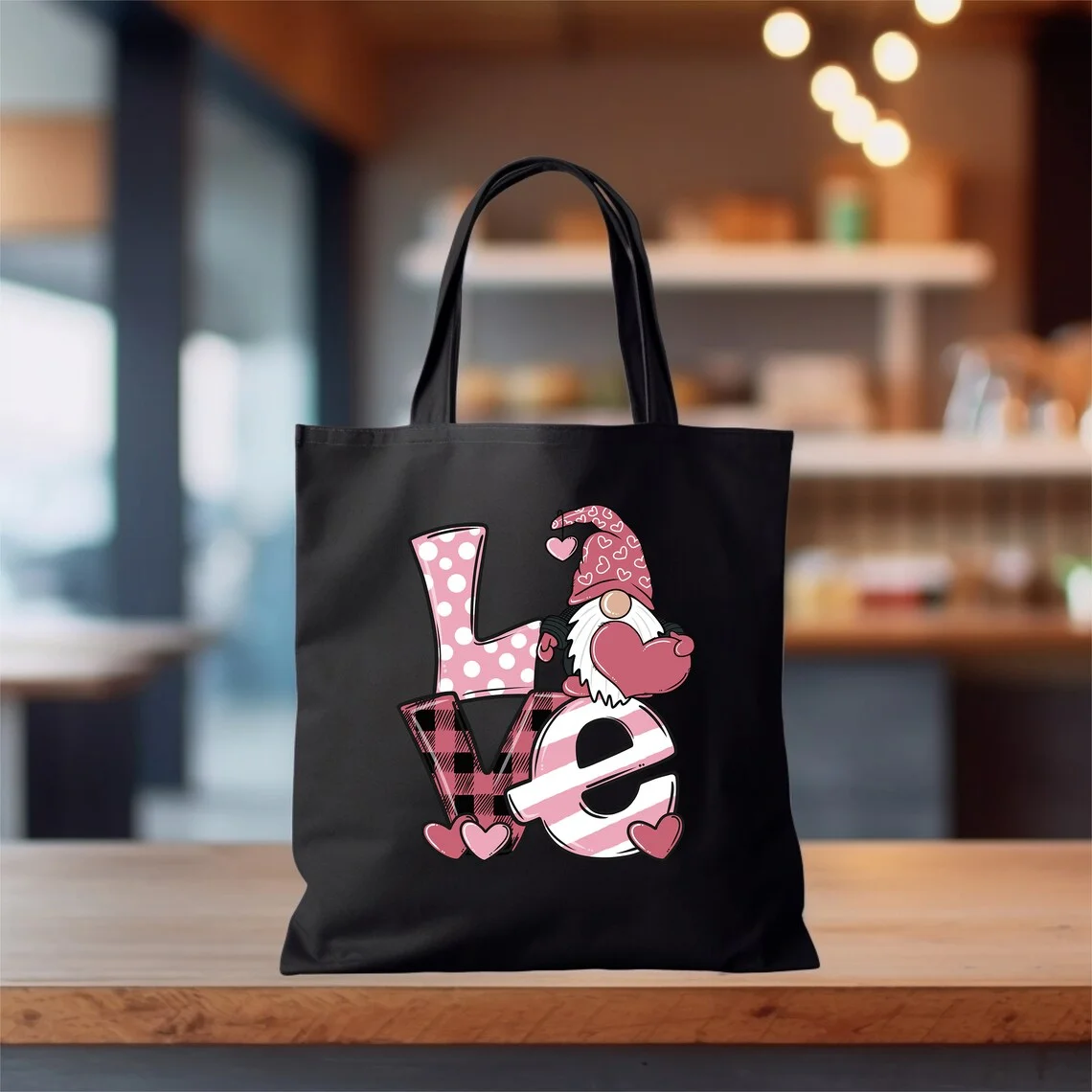 أزياء الحب القلب طباعة السيدات قماش حمل حقيبة كتف عادية ايكو سعة كبيرة المحمولة السفر حقيبة تسوق المحافظ حقائب اليد