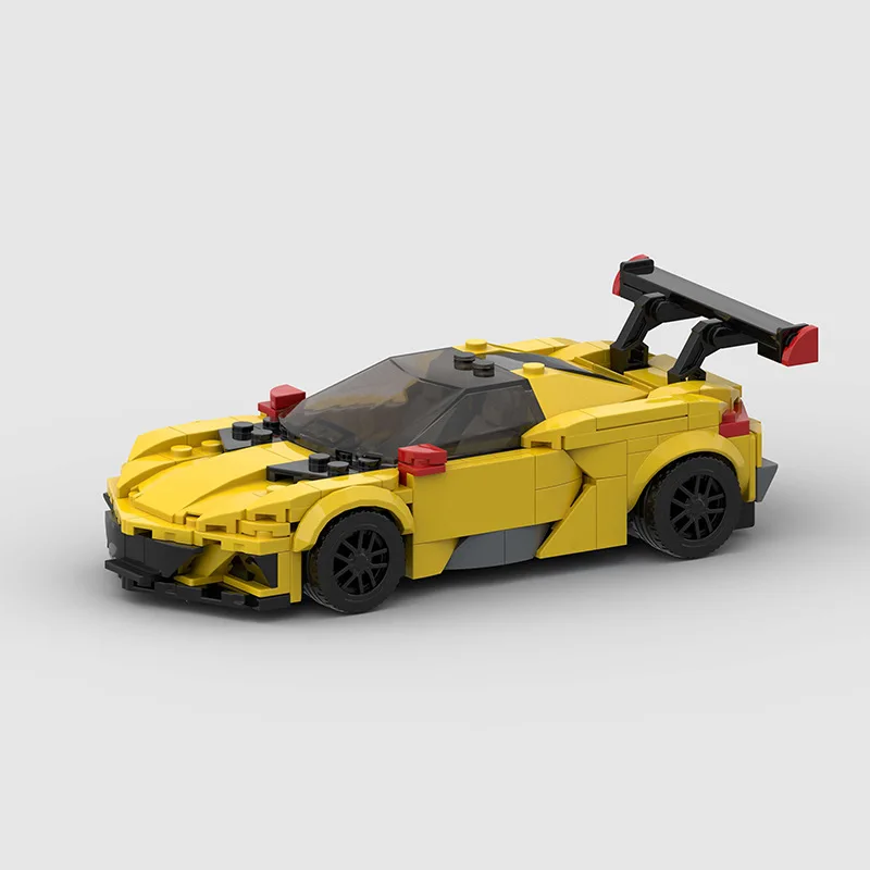 Compatible with Lego small particles C8-R racing MOC building block DIY educational toy model assembly foreign trade wholesale
