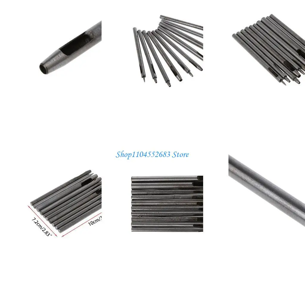 Y6GD 10 قطع من أدوات الحفر المجوفة ذات الحزام المصنوع يدويًا من الجلد