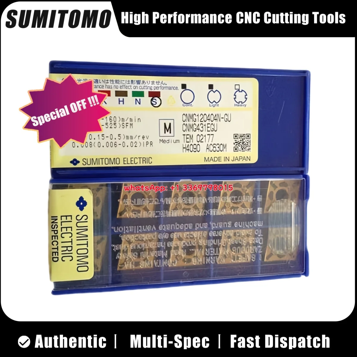

SUMITOMO Original CNMG1204 04 08 12 CNMG1606 12 CNMG1906 12 N-EX EG SU MU GU AC5105S AC510U AC520U AC530U Turning Insert
