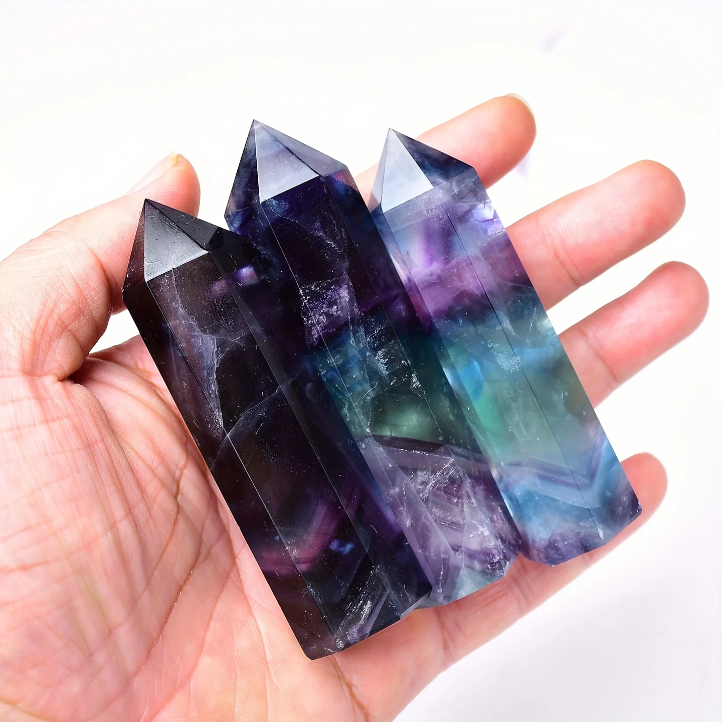 Natural Fluorite Tower Point/Unique Color/Unpolished Stone/Wrapped in Gift Packaging/The Perfect Crystal Gift Option