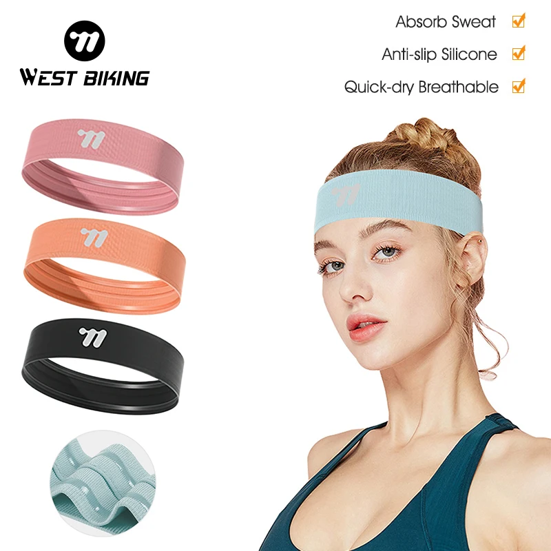 WEST BIKING 1PC/4PCS Sports Sweatband Hairband Men Women Headwear Anti-Sweat Gym Fitness Guide Antiperspirant Running Headband