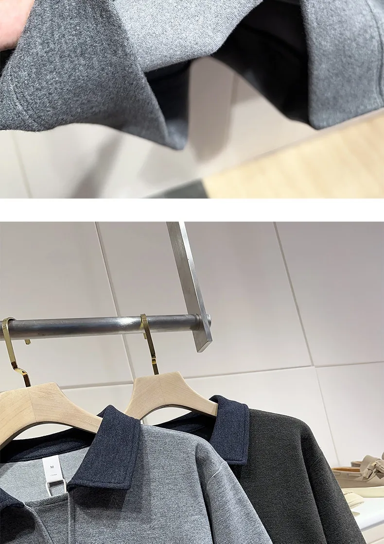 Men Splice Collar Loose Casual Pullover Sweatshirts Autumn Winter Streetwear Vintage Fashion Hoodies Sweatshirts Coat Tops