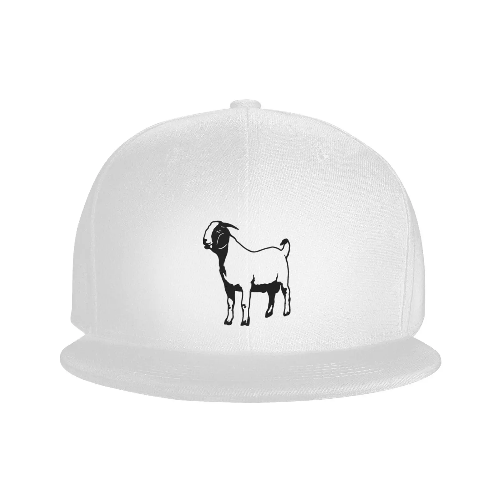 Boer Goat Silhouette Funny Flat Bill Hat Adjustable Baseball Cap for Men Women