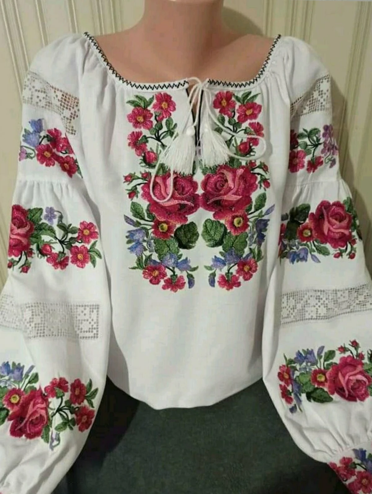 Blumen druck Laterne Ärmel Boho Bluse sexy Spitze Quaste o Hals aushöhlen Frauen Tops Frühling Sommer Herbst schicke Blusen