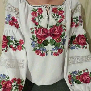 Boho blouse with lace bumps for women, neck o, hollow, flower print, flashlight sleeves, sensual chic tops-en, spring, summer, autumn 8 Main Sales Bohemia Blouse - №6