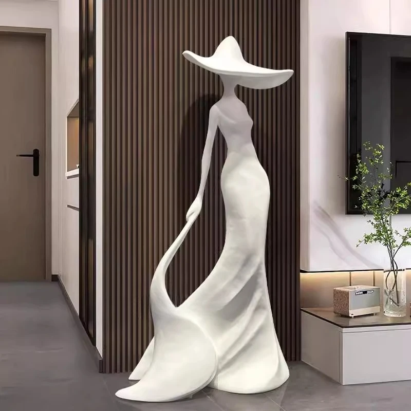

Figure abstract art floor-to-ceiling ornaments shopping mall living room TV cabinet next to the decoration entrance sculpture