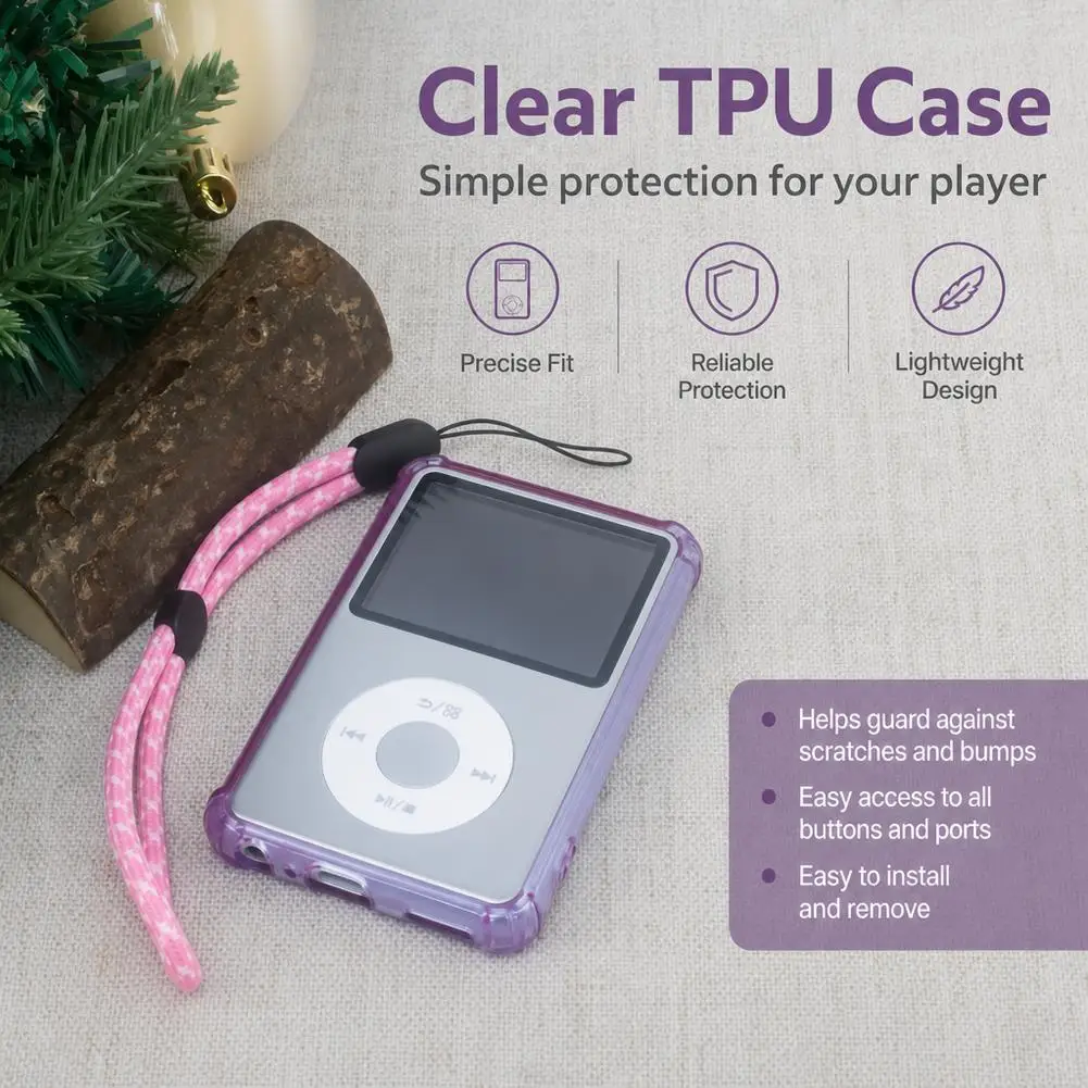 Transparent TPU Protective Case for Innioasis Y1 MP3 Player Shock‑Resistant Anti‑Explosion Protective Cover with Hand Rope 2026