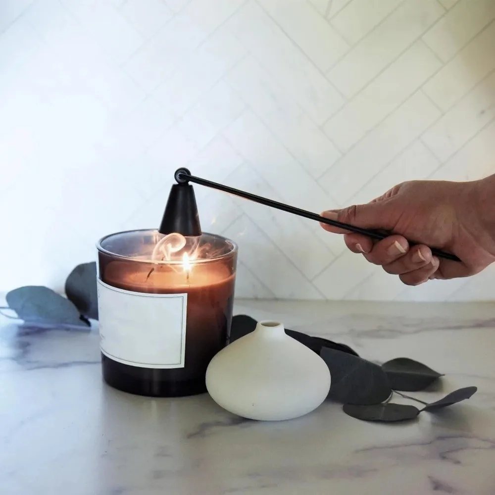 Horn Cover Bell Shaped Candle Snuffer Vintage Long Handle Wick Extinguisher Heat Resistant Iron Flame Stoppers SPA Use