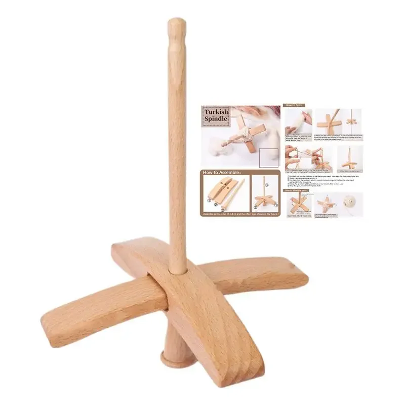 Removable Wooden Turkish Spindle Top Whorl Yarn Spin Hand Carved Wooden Whorl Drop Spindle Spin-ning Roving Into Yarn