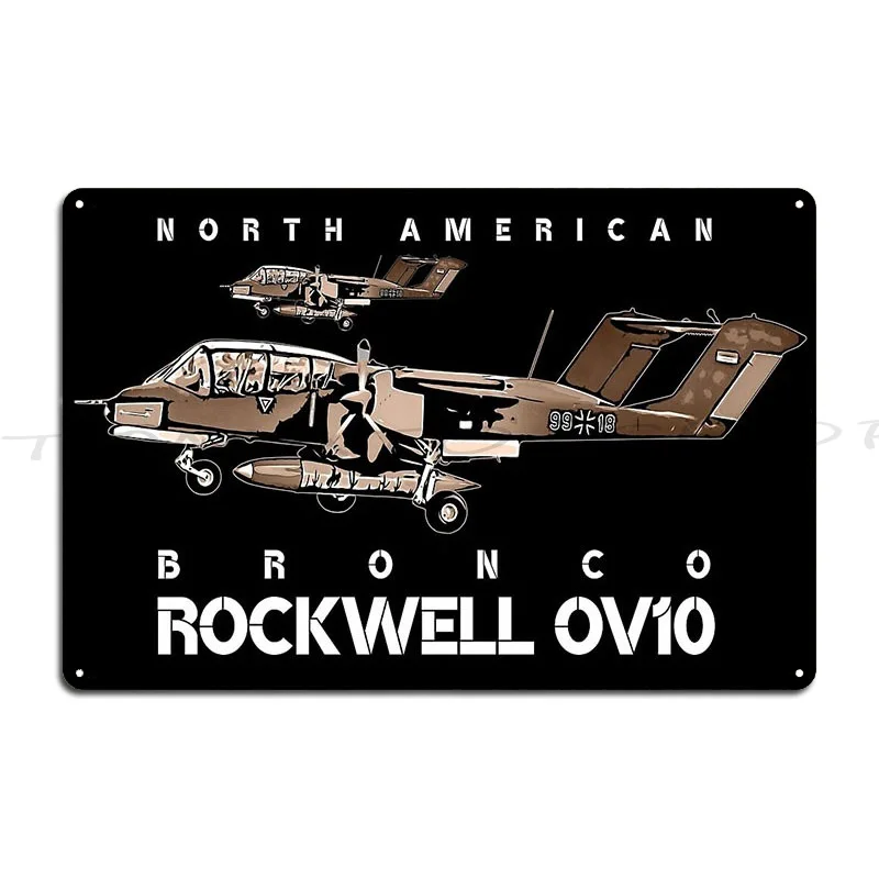 Ov 10 Bronco American Plane Cutout Silhouette Metal Plaque Wall Cave Design Printing Cinema Designer  Tin Sign Poster
