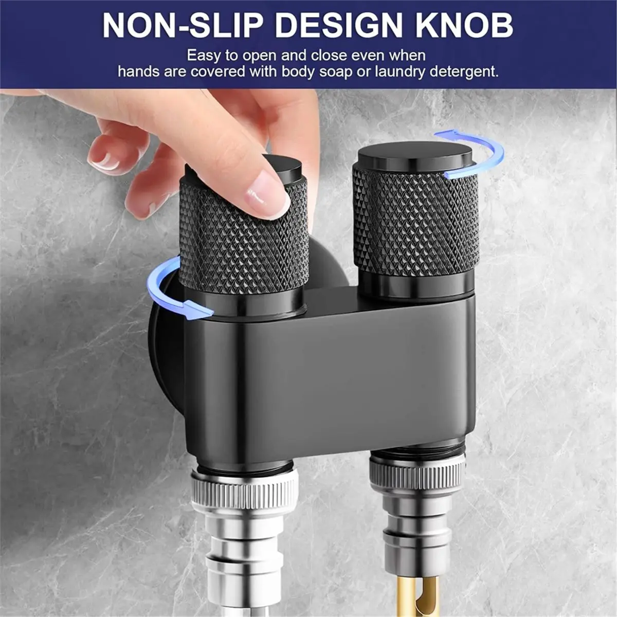 A45I 1-in-2-Out Dual Control Valve, G1/2 Double Control Washing Machine Toilet Triangle Valve for Bidet and Bathroom Cleaning