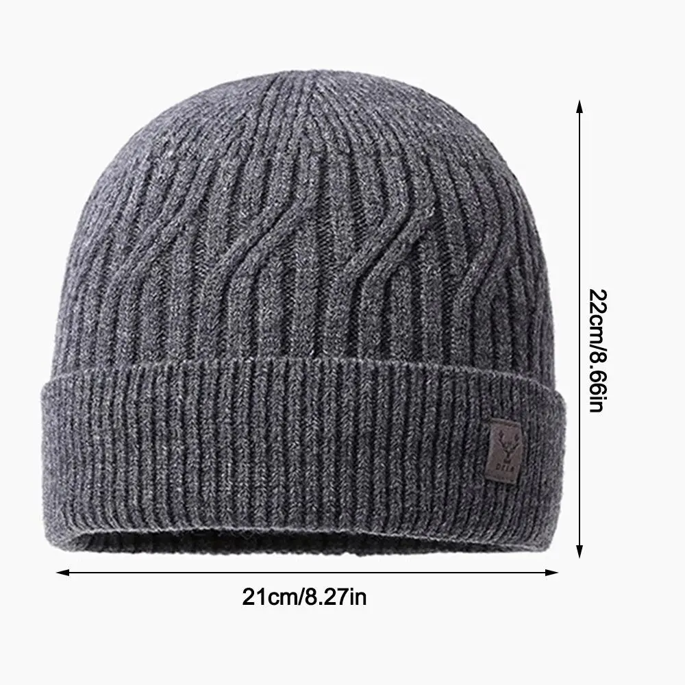 Ear Protection Soft Wool Knitted Hat Thickened Windproof Skullies Beanies Cap Autumn Winter Hat Cycling Skiing