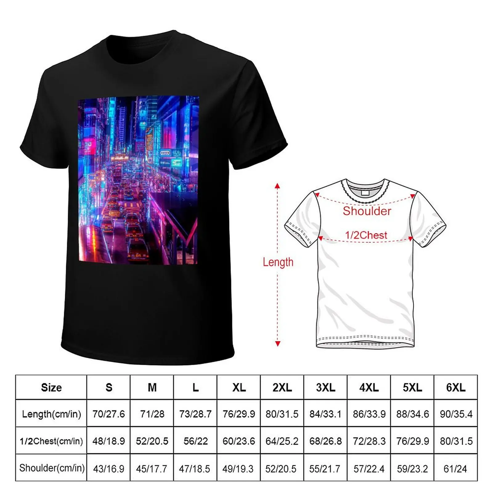 CYBERPUNK CITY TRAFFIC - T-Shirt Outdoor Work Short Sleeve Top