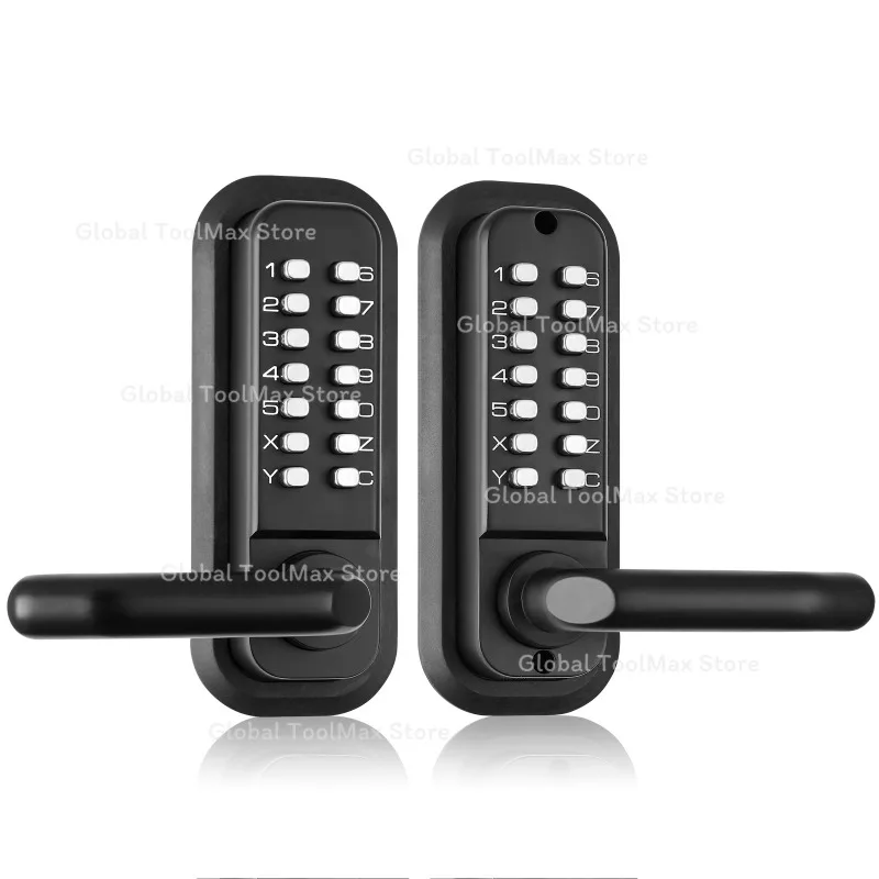 Mechanical Keyless Entry Door Lock Single/Double -Sided 14 Digit Keypad and Handle Embedded