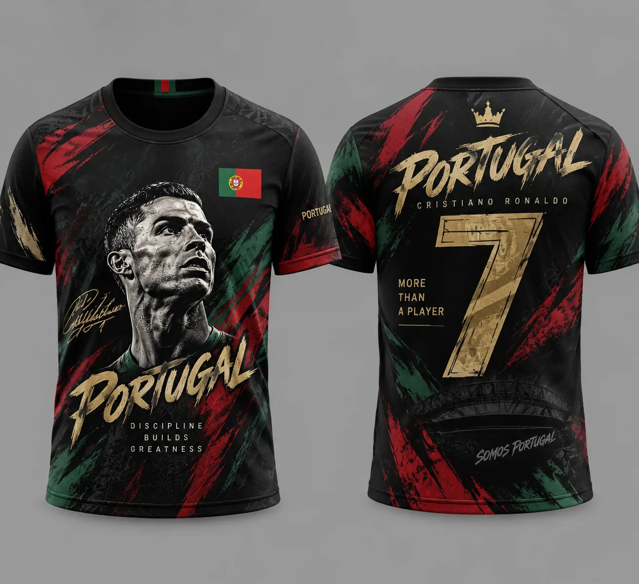 2026-2027 Portugal No.7 Football T-Shirt, Men Women Casual Ronaldo Tribute Jersey, Quick Dry Sport Tee, Cool Football Fan Gift