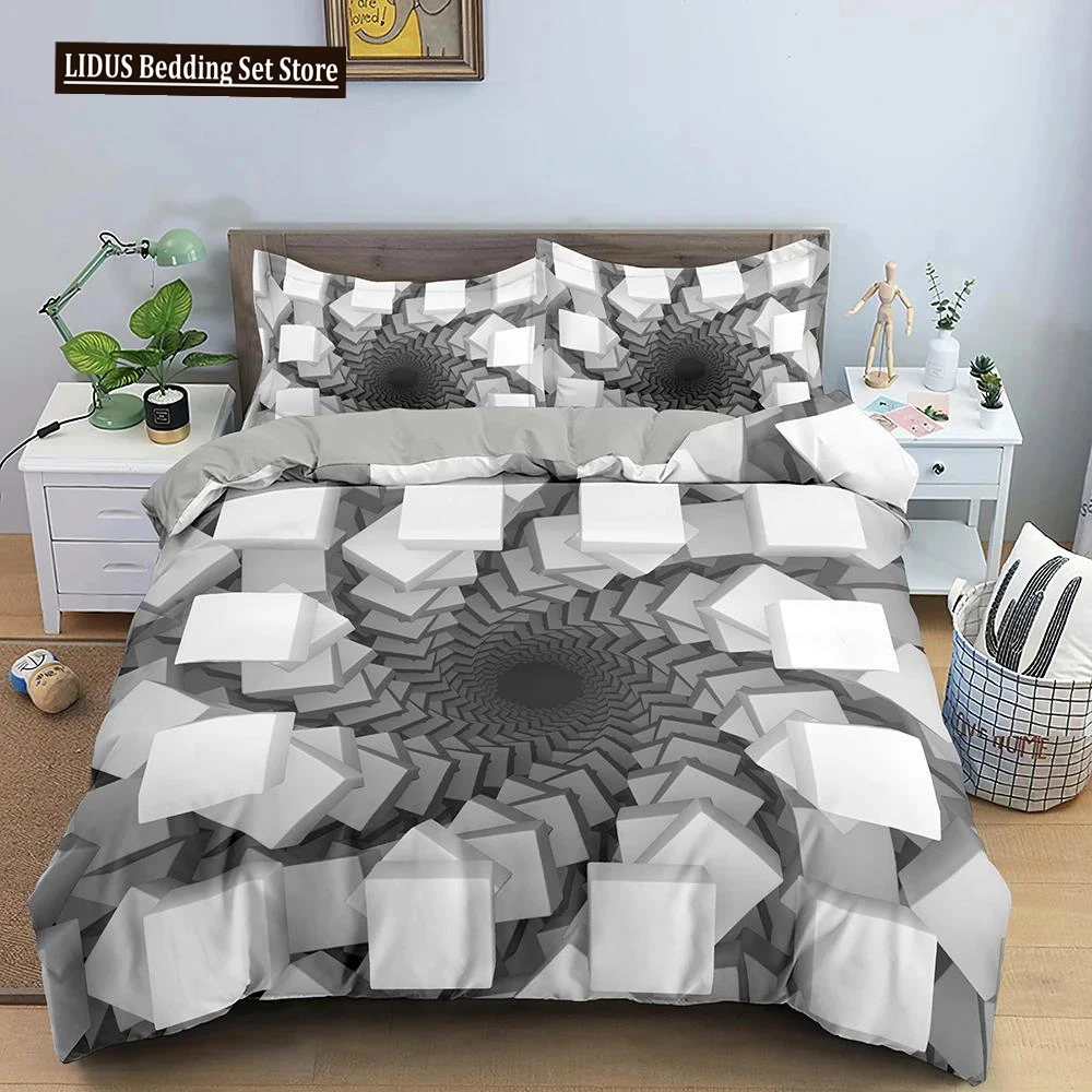 

3D Duvet Cover Psychedelic Twin Bedding Set Luxury Quilt Cover With Zipper Closure 2/3pcs Queen Size Polyester Comforter Sets