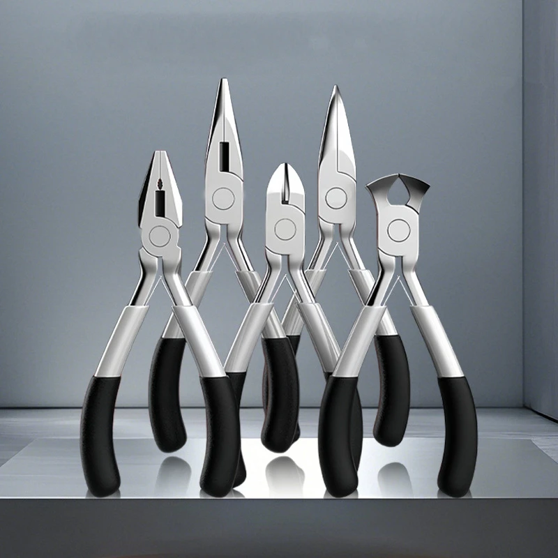 Mini Multifuncational Pliers Diagonal Round/Bent Needle Nose Pliers Handcraft Beading Insulated Plier DIY Jewelry Pliers Tools