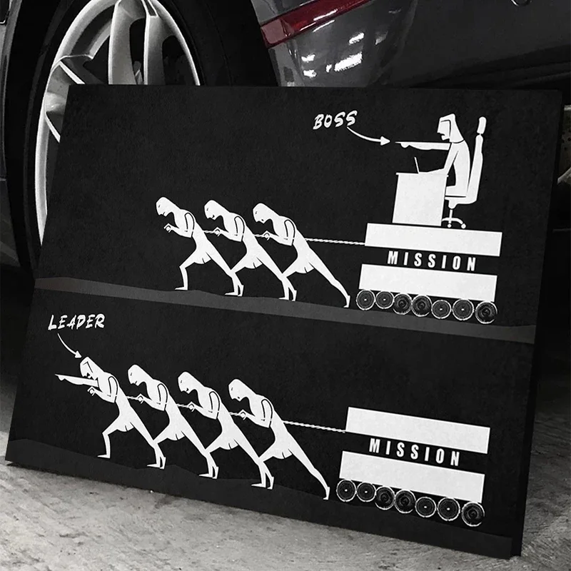 بوس أو زعيم تحفيزية إقتباس حائط لوح رسم فني ملهم ملصق ومطبوعات صورة سوداء حديثة لديكور المنزل