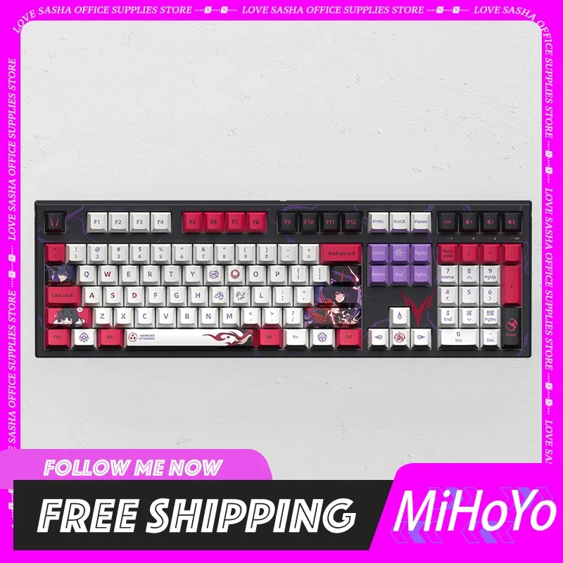 Mihoyo Honkai Keyboard Anime Herrscher of Thunder Rgb Wireless 3mode Custom Hot Swap Mechanical Keyboards For Desktop Computer